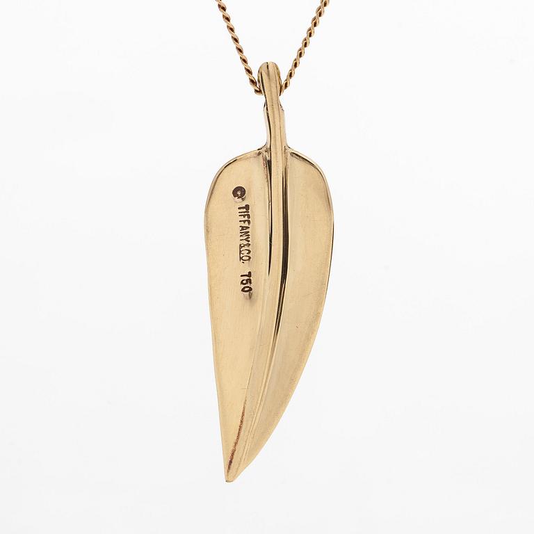 Tiffany & Co, halsband med hänge, "Leaf", 18K guld.