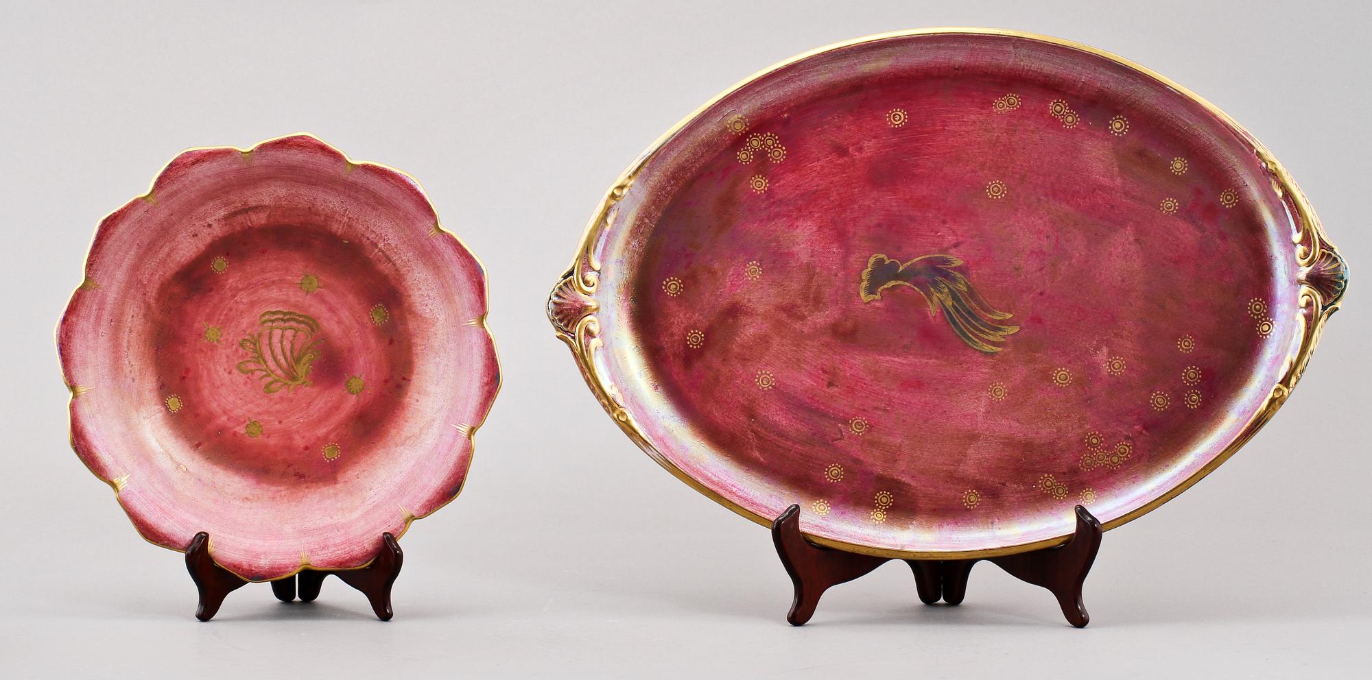 PARTI FLINTGODS, 16 delar, Josef Ekberg, Gustavsberg, 1900-talets första hälft.