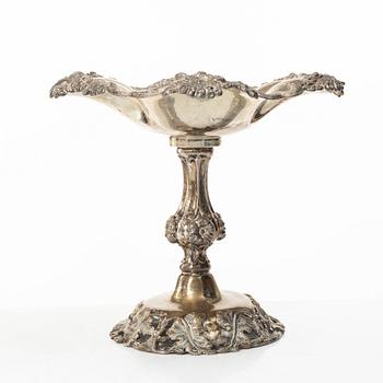 Gustaf Möllenborg, (Ferón), uppsatsskål, silver, nyrokoko, Stockholm 1862.