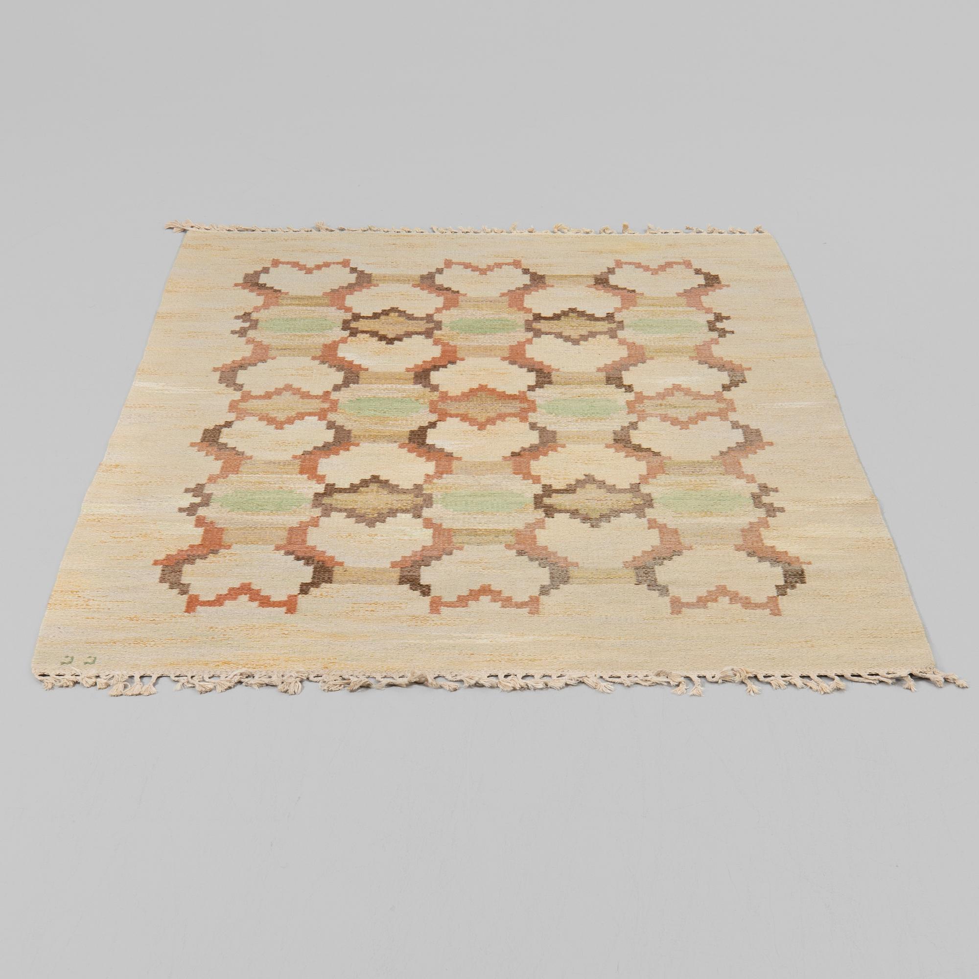 Judith Johansson, a "Bästhult", flat weave, c 244 x 170 cm, signed JJ:.