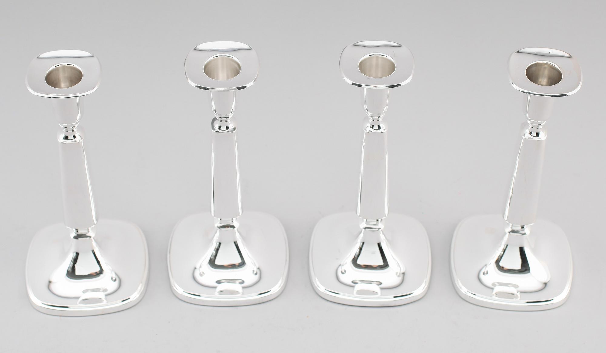 LJUSSTAKAR, 4 st, silver, Tore Eld, Bröderna Carlsson, Göteborg 1963/67.