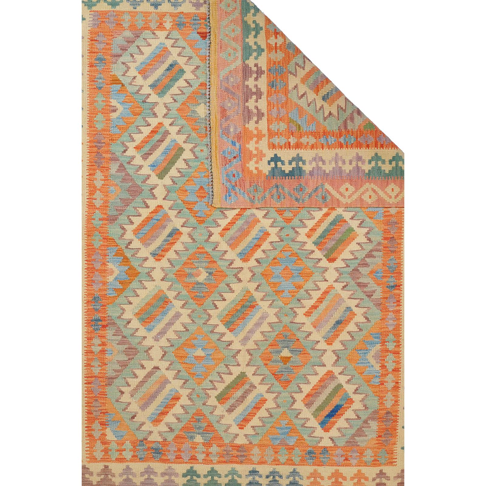A kilim rug, approximately 202 x 155 cm.