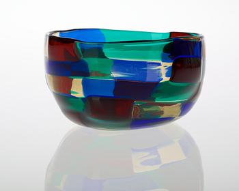 A Fulvio Bianconi ´Pezzato´ glass bowl, Venini, Murano, Italy 1950's.