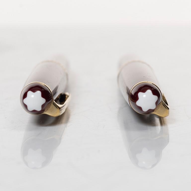 Pennor, 2 st, i etui, Montblanc Meisterstück.