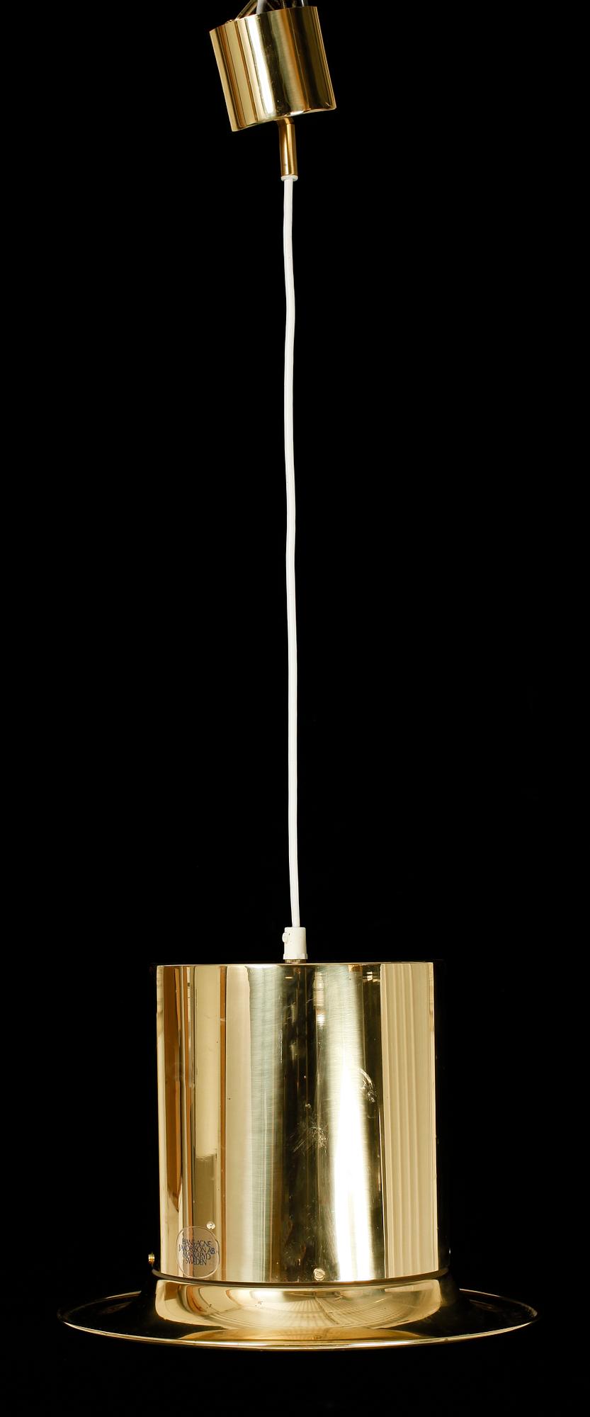 TAKLAMPA, Hans-Agne Jacobsen, "Hattlampa", mässing. H 26 cm.