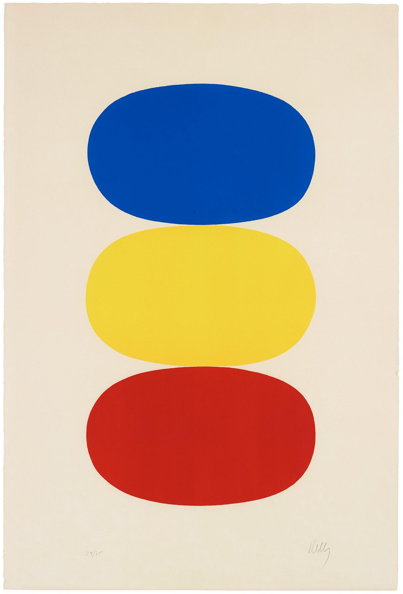 Ellsworth Kelly, "Blue and yellow and red orange" from "Suite of Twenty-Seven Color Lithographs".