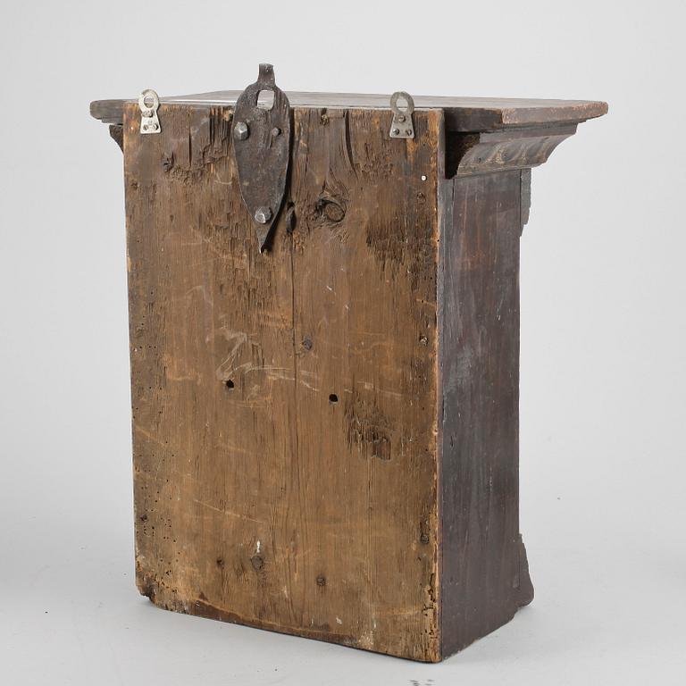 VÄGGSKÅP, allmoge, 1800-tal, bär datering 1808.