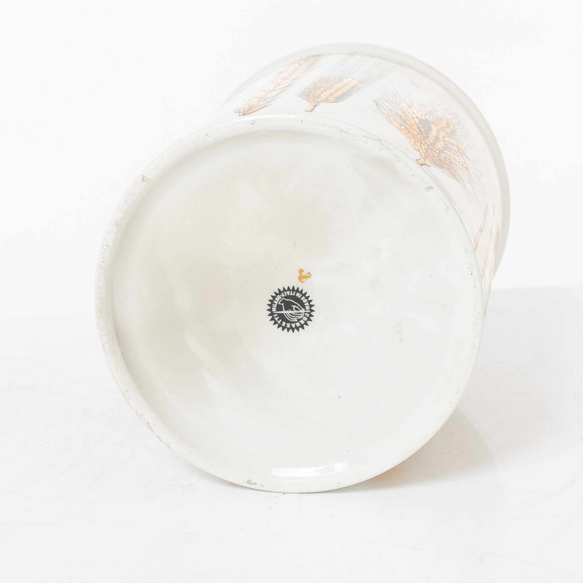 Piero Fornasetti, A lidded jar, Fornasetti, Milan, Italy.