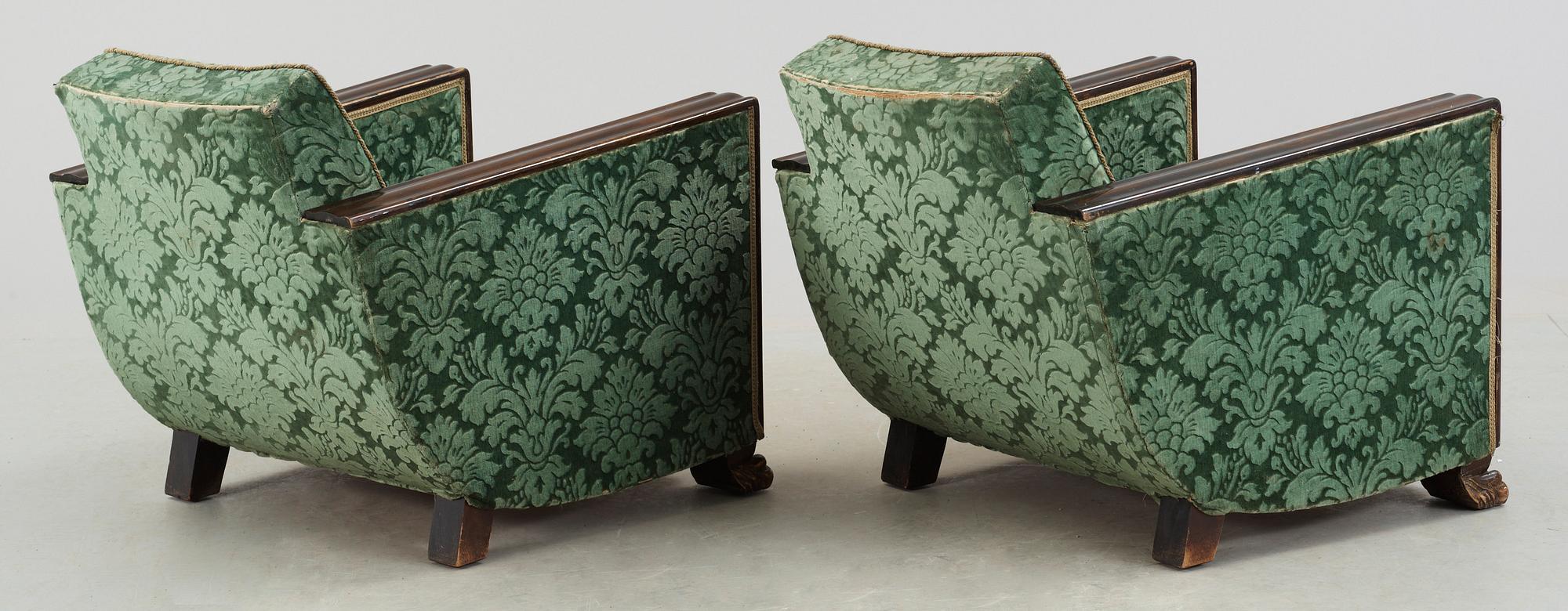 FÅTÖLJER, ett par, Art Déco, 1920/30-tal.