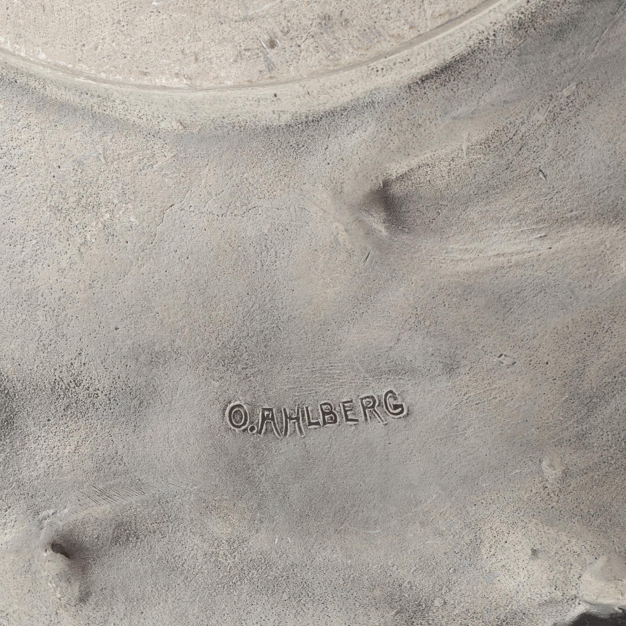 Olof Ahlberg, a pewter dish, Stockholm 1958.