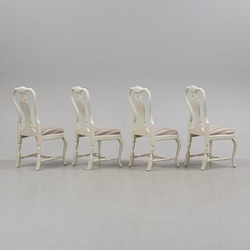 A set of four rococo style chiars, second half of the 20th century.