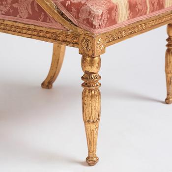 A pair of late Gustavian armchairs, late 18th century.