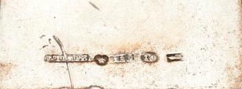 DOSOR, 2 st, FODRAL, 2 st, silver, 1900-tal. Vikt utan glasdel 142 g.