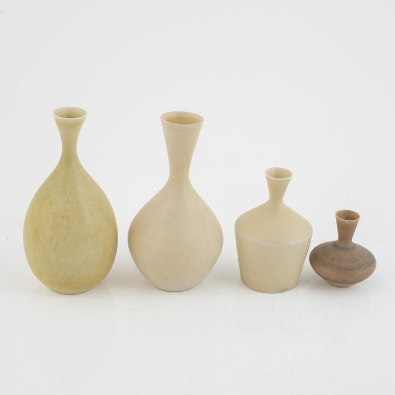 Sven Wejsfelt, four stoneware vases and two bowls, Gustavsbergs Studio, Sweden, 1980-84.