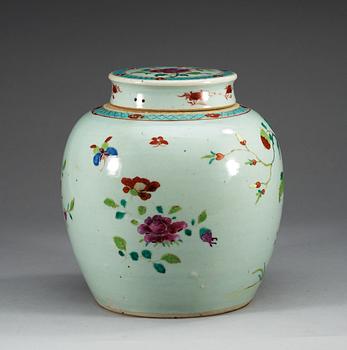 A famille rose jar with cover, Qing dynasty, Qianlong (1736-95).