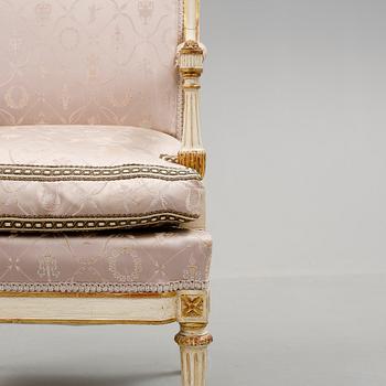 SALONGSGRUPP, 3 delar, Louis XVI-stil, Spanien, 1900-talets första hälft.