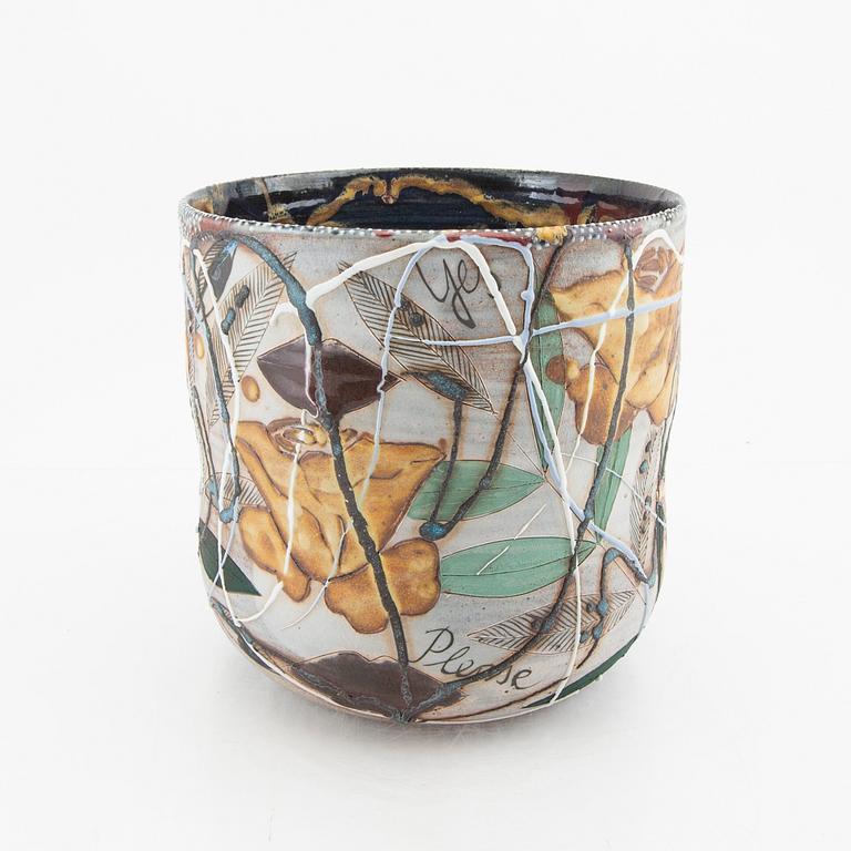 Eva Bengtsson, a signed vase/bowl "Yes please" own workshop.
