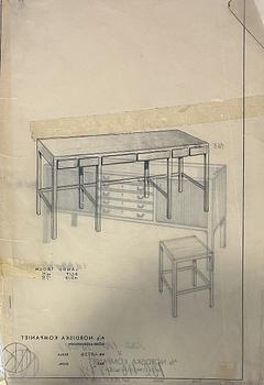 Nordiska Kompaniet, A four-piece sideboard, 1950's.