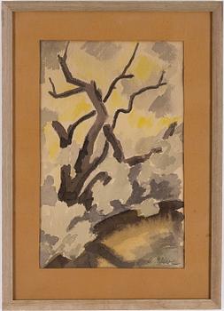 AGNES CLEVE, akvarell, signerad.