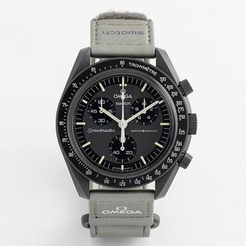 Swatch/Omega, MoonSwatch, Mission to Mercury, chronograph, wristwatch, 42 mm.