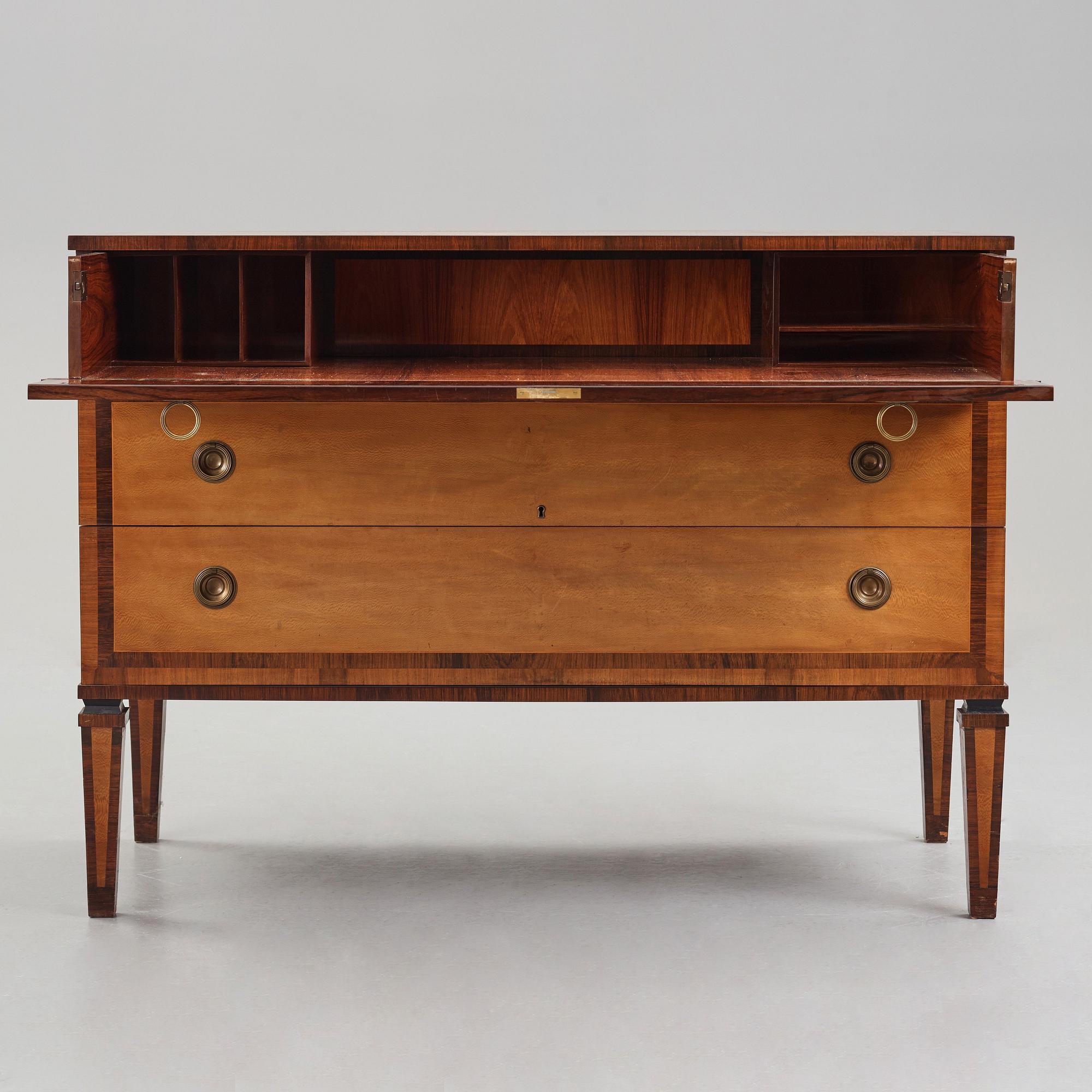 Ernst Spolén, skrivbyrå, sannolikt utförd av snickarmästare Carl Bergsten, 1920-30-tal.