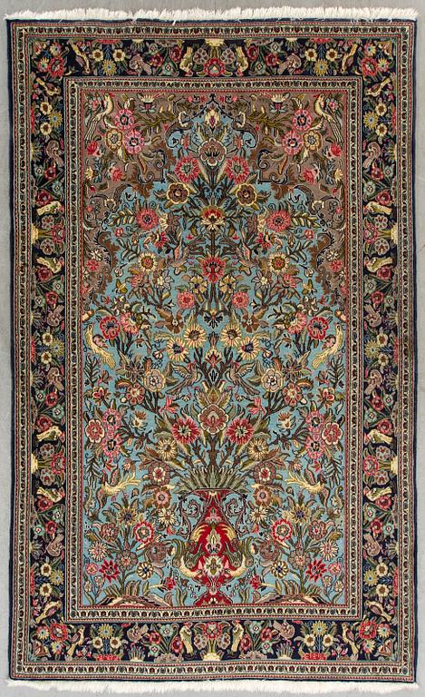 an old Ghom carpet ca 243 x 150 cm.