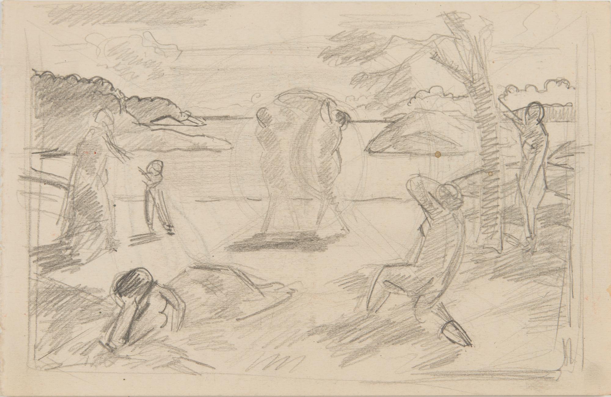 Santeri Salokivi, Sketches, 4 pcs, for the work 'The Song of the Sun' (1929).