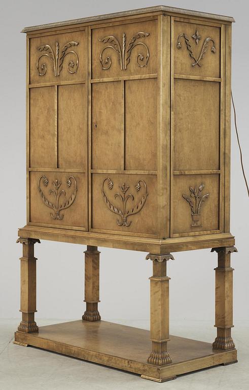 An Axel-Einar Hjorth Swedish Grace bar cabinet 'Caesar', antique patinated birch, Nordiska Kompaniet.