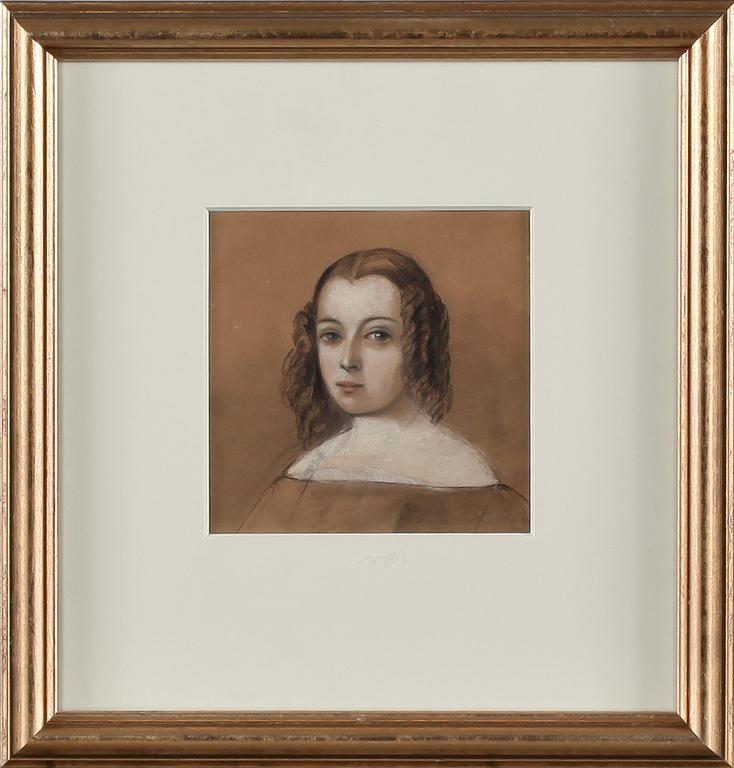 OKÄND KONSTNÄR, blandteknik, 1800-talets mitt.