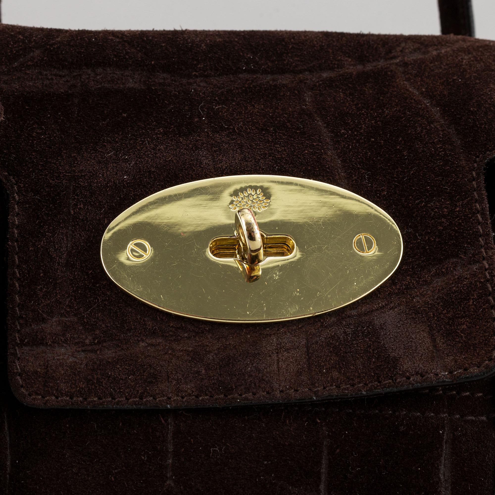 Mulberry, a brown suede 'Bayswater' handbag.