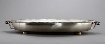 STEKHUV MED VÄRMEFAT, vitmetall, 1900-tal.