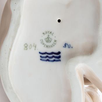 Figurine of a reclining lioness Royal Copenhagen Denmark porcelain.