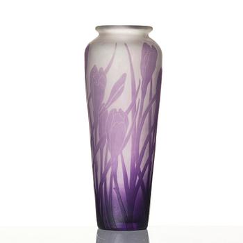 Karl Lindeberg, vas, överfångsglas, Kosta, jugend, ca 1909, modell 128, efter förlaga av Alf Wallander.