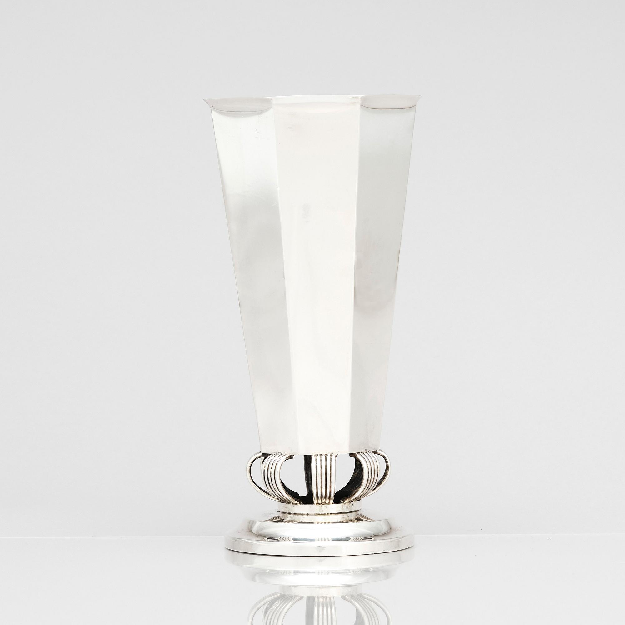 Tore Kullander, a silver vase, Silversmén Borås, Sweden 1947.