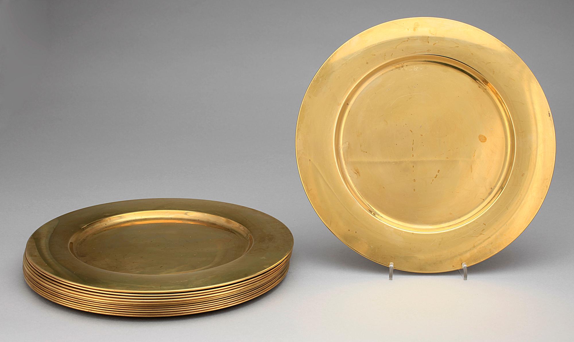KUVERTTALRRIKAR, 12 st, mässing, Stelton, Danmark 1900-tal.