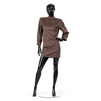 701. YVES SAINT LAURENT, a brown wool dress.