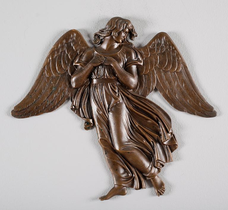 VÄGGRELIEF, brons, 1800-/1900-tal.