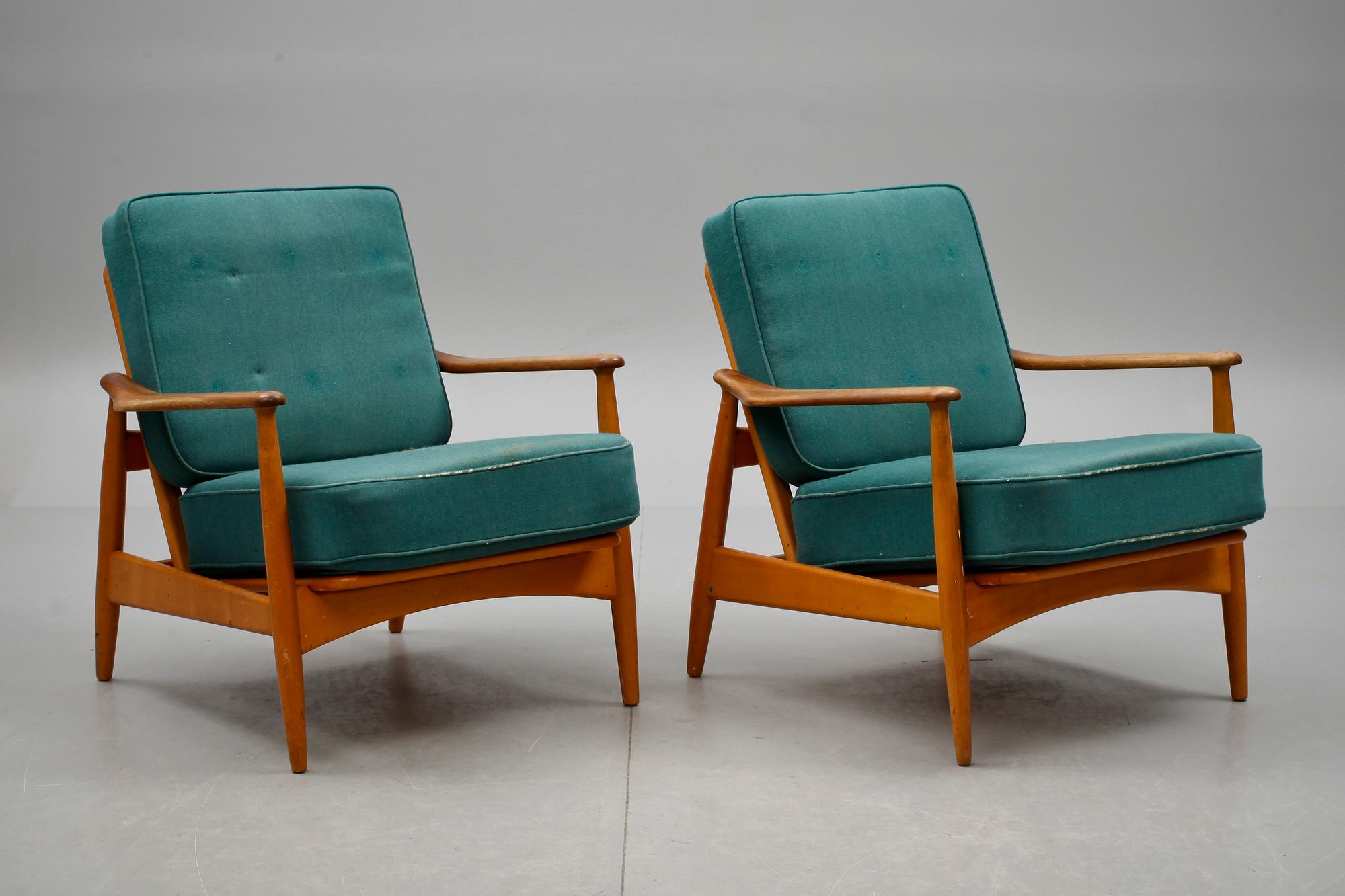 FÅTÖLJER, ett par, 1900-talets andra hälft.