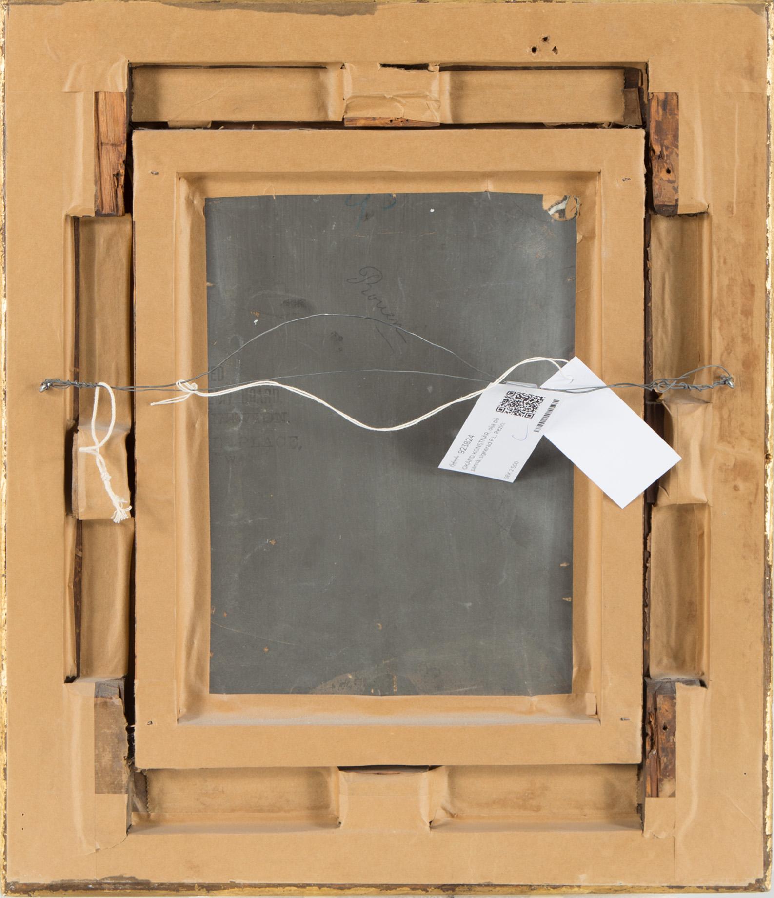 Unknown master, oil on panel, signed F.L. Rezin.