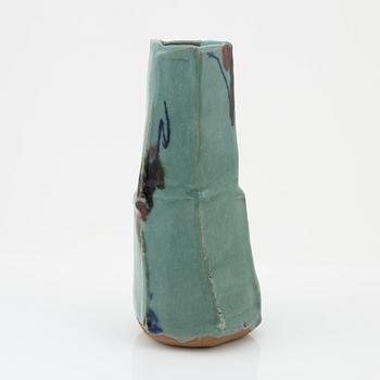 A glazed ceracic vase, probably Japan, 20th century. Signed.