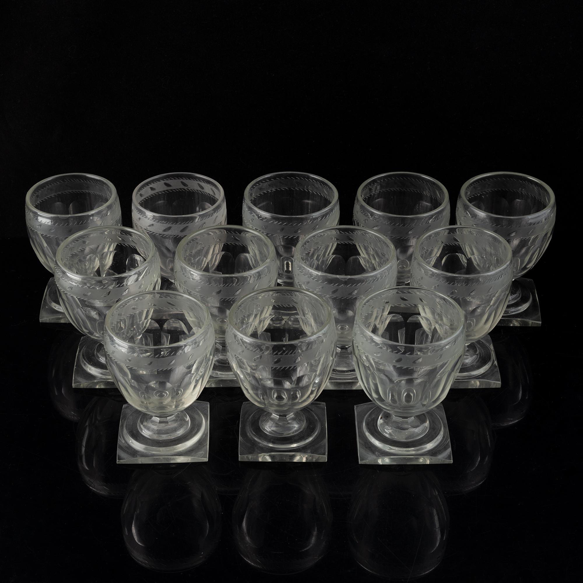 Vinglas, 12 stycken, 1800-tal.