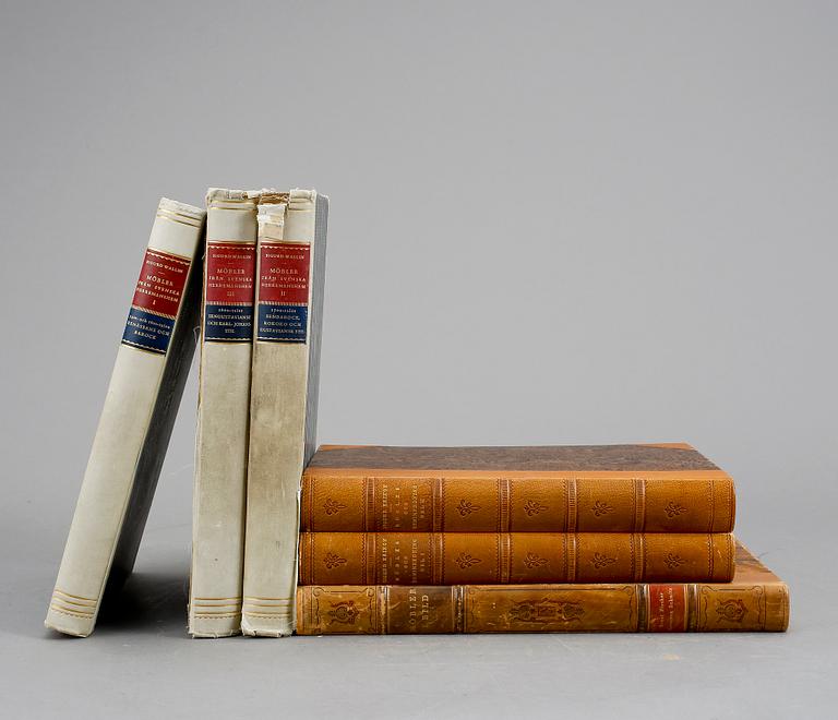 PARTI MÖBELBÖCKER, 6 stycken, bland annat "Möbler och heminredning", av Sigurd Erixon, Stockholm 1925.