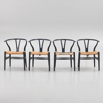 Hans J. Wegner, a set of four model 'CH-24' chairs, Carl Hansen & Søn, Denmark.