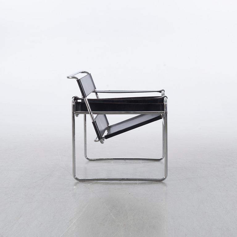 MARCEL BREUER, fåtölj modell "Wassily" för Gavina, 1900-talets andra hälft.