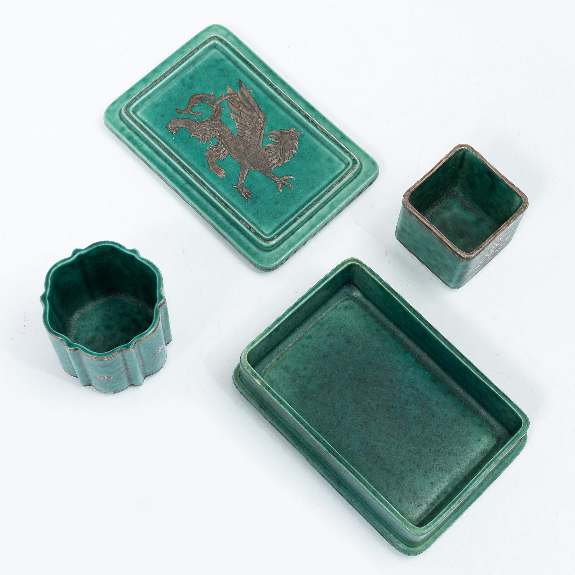 Wilhelm Kåge, “Argenta”, 6 pieces, Gustavsberg.