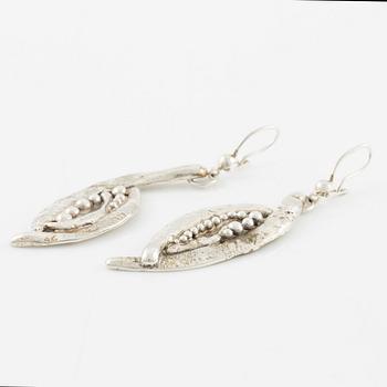Rosa Taikon, a pair of sterling silver earrings, Stockholm, 1998.