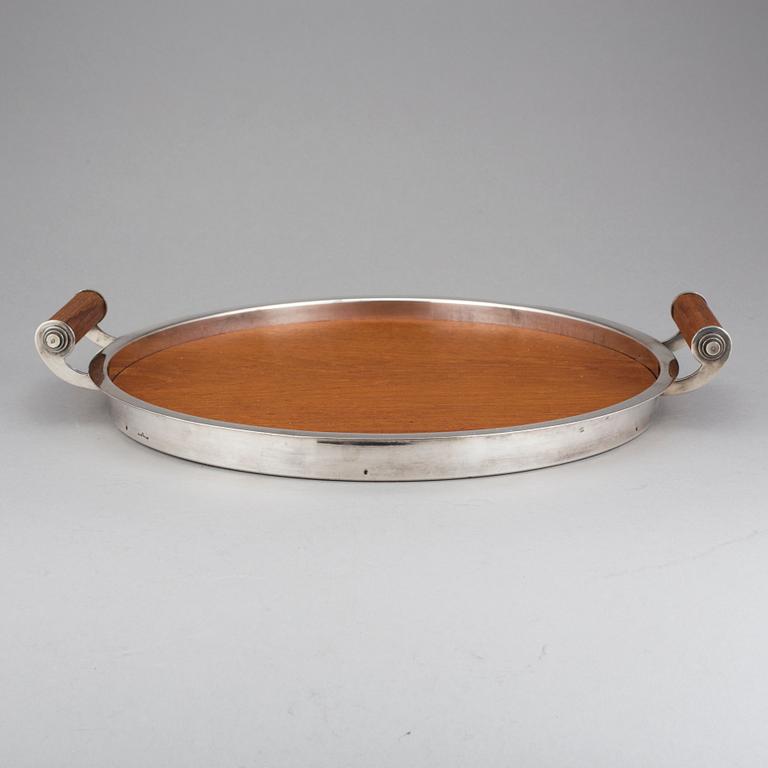 BRICKA, nysilver och teak, Guldsmedsaktiebolaget GAB, 1930/40-tal.