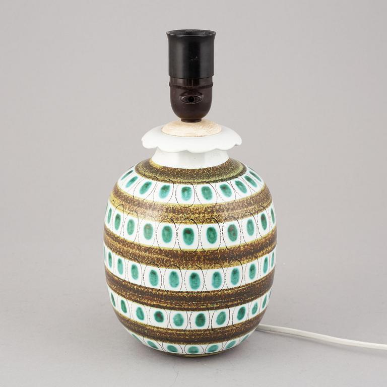 Stig Lindberg, an earthenware table lamp, Gustavsberg studio.