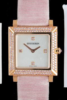 ARMBANDSUR, Boucheron, rosa guld med 122 rosa briljantslipade diamanter, tot 0.72 ct.