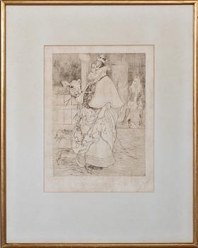 CARL LARSSON, etsning, monogramsign.